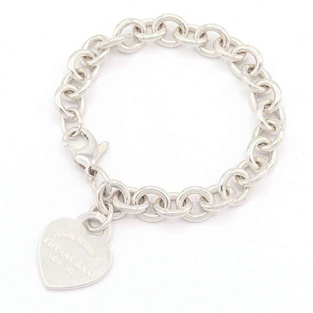 TIFFANY Silver Heart Charm Bracelet